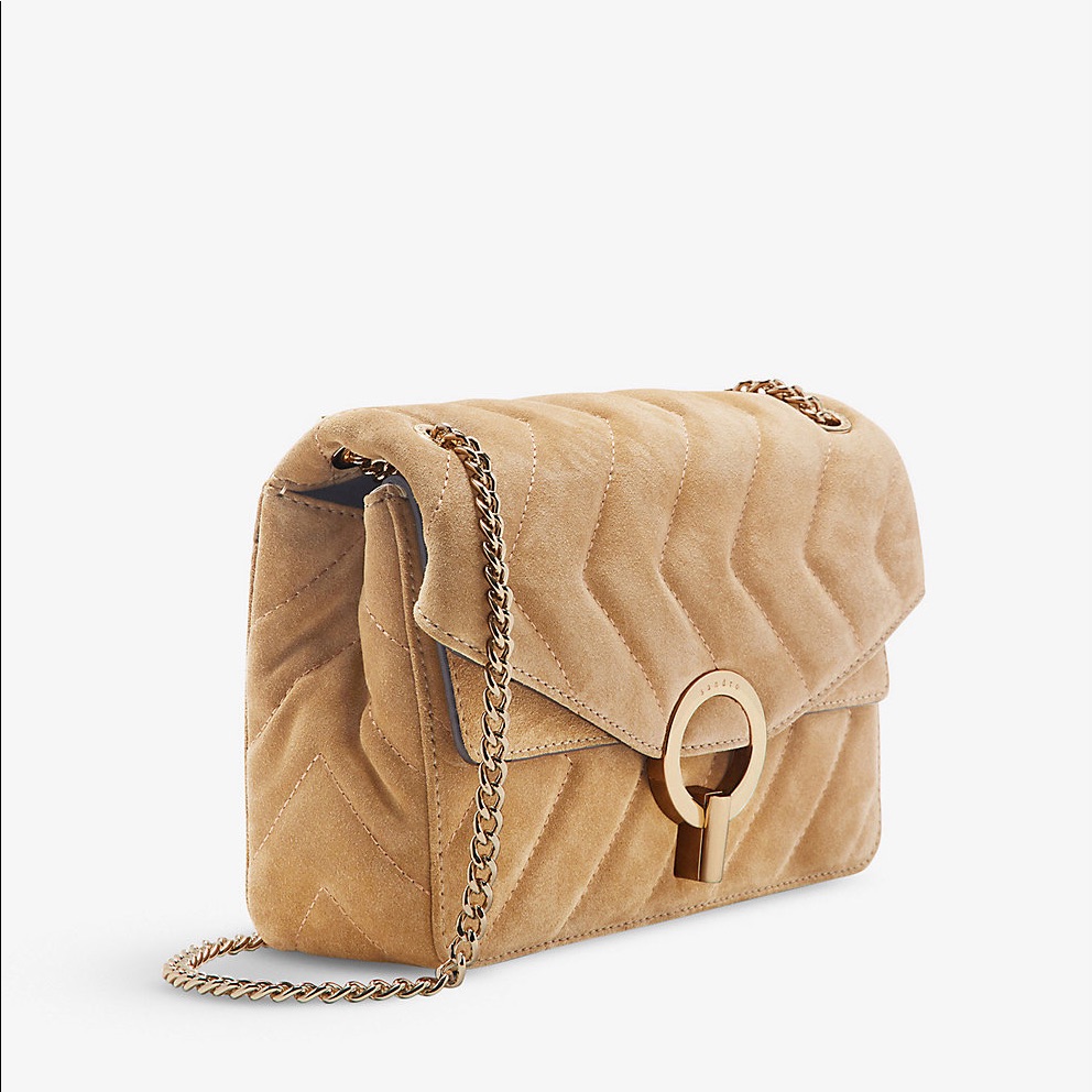 Yza Quilted Suede Shoulder Bag